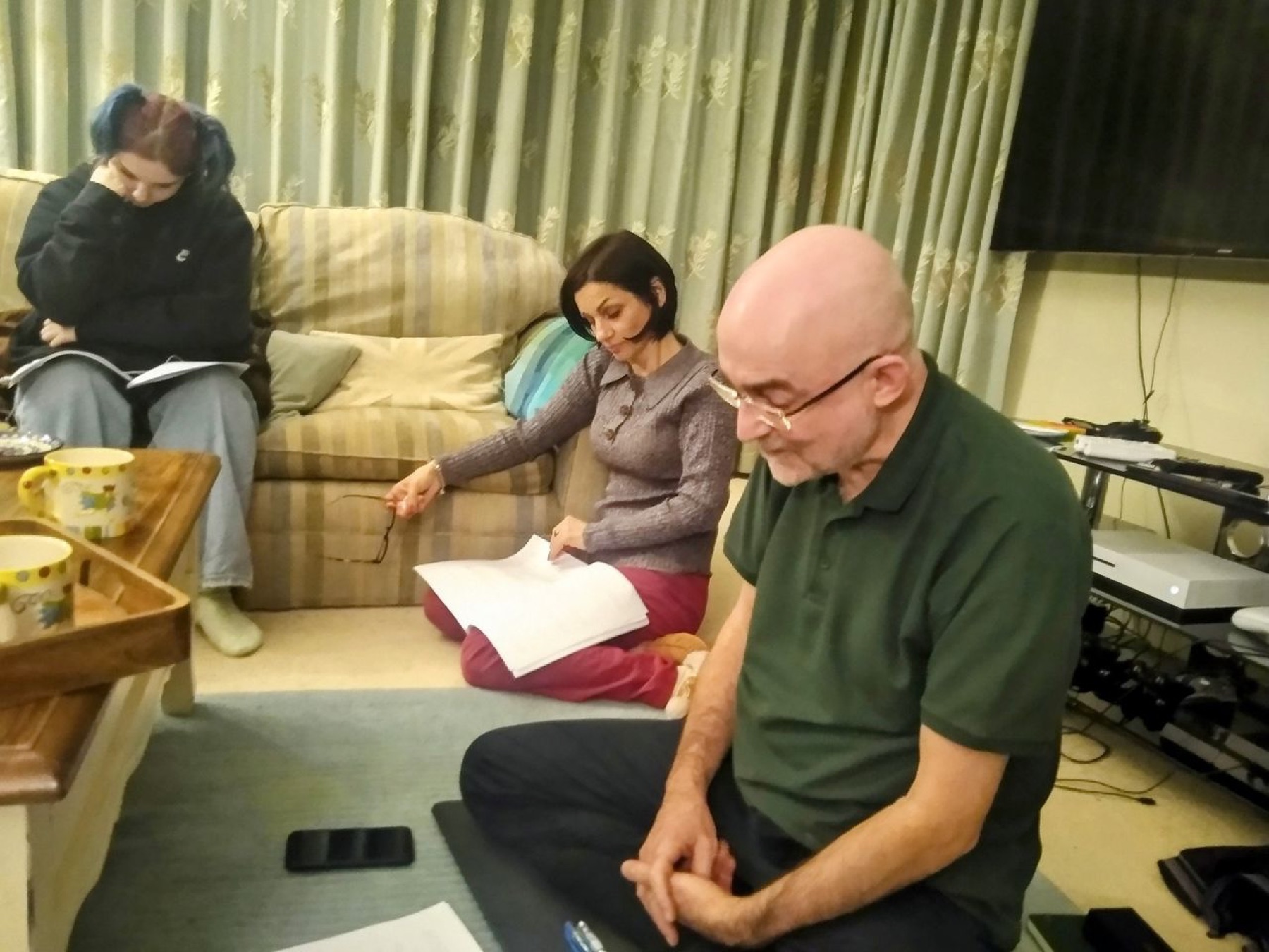 Rehearsing around a script