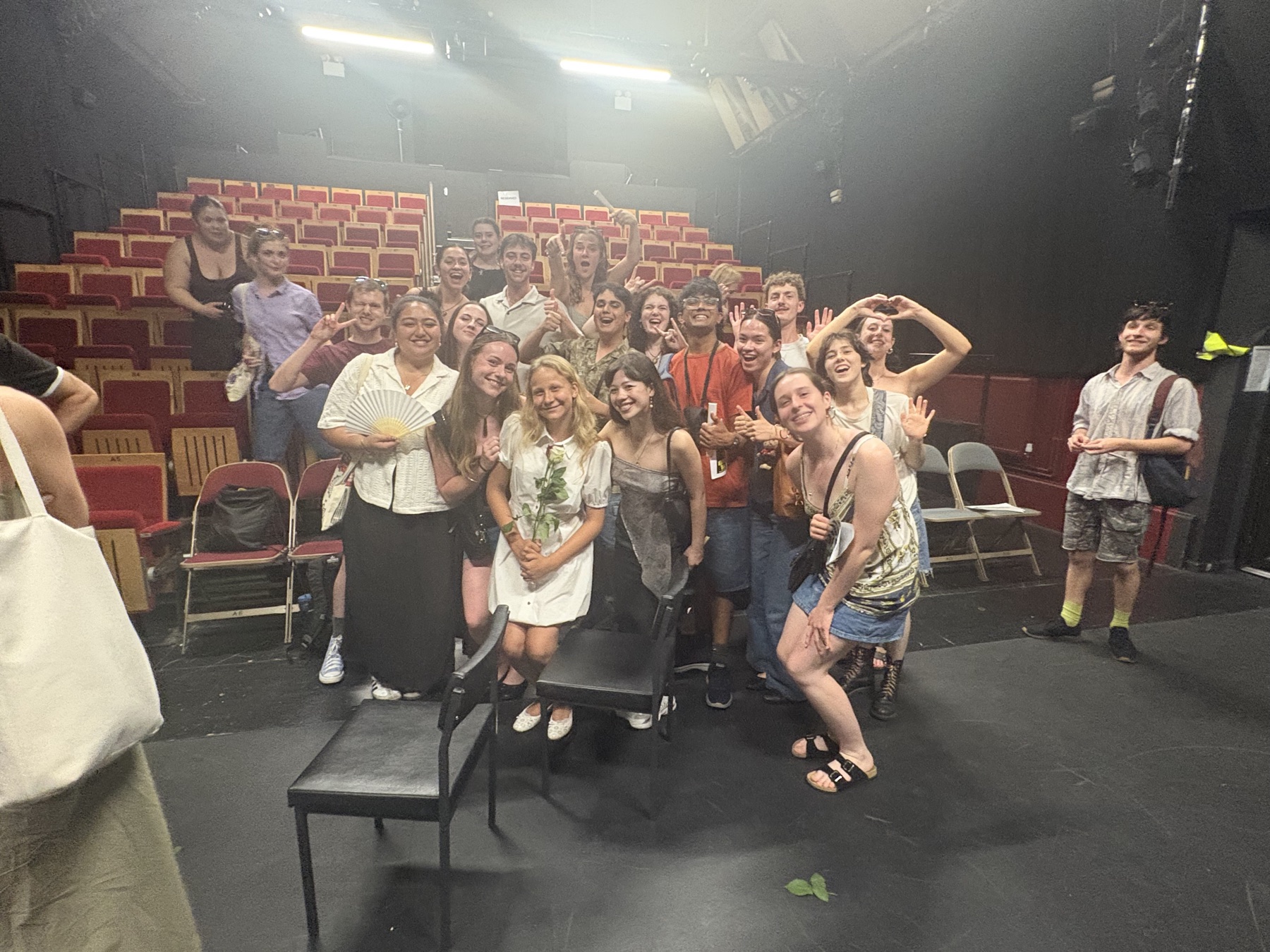 A young audience and company after the show